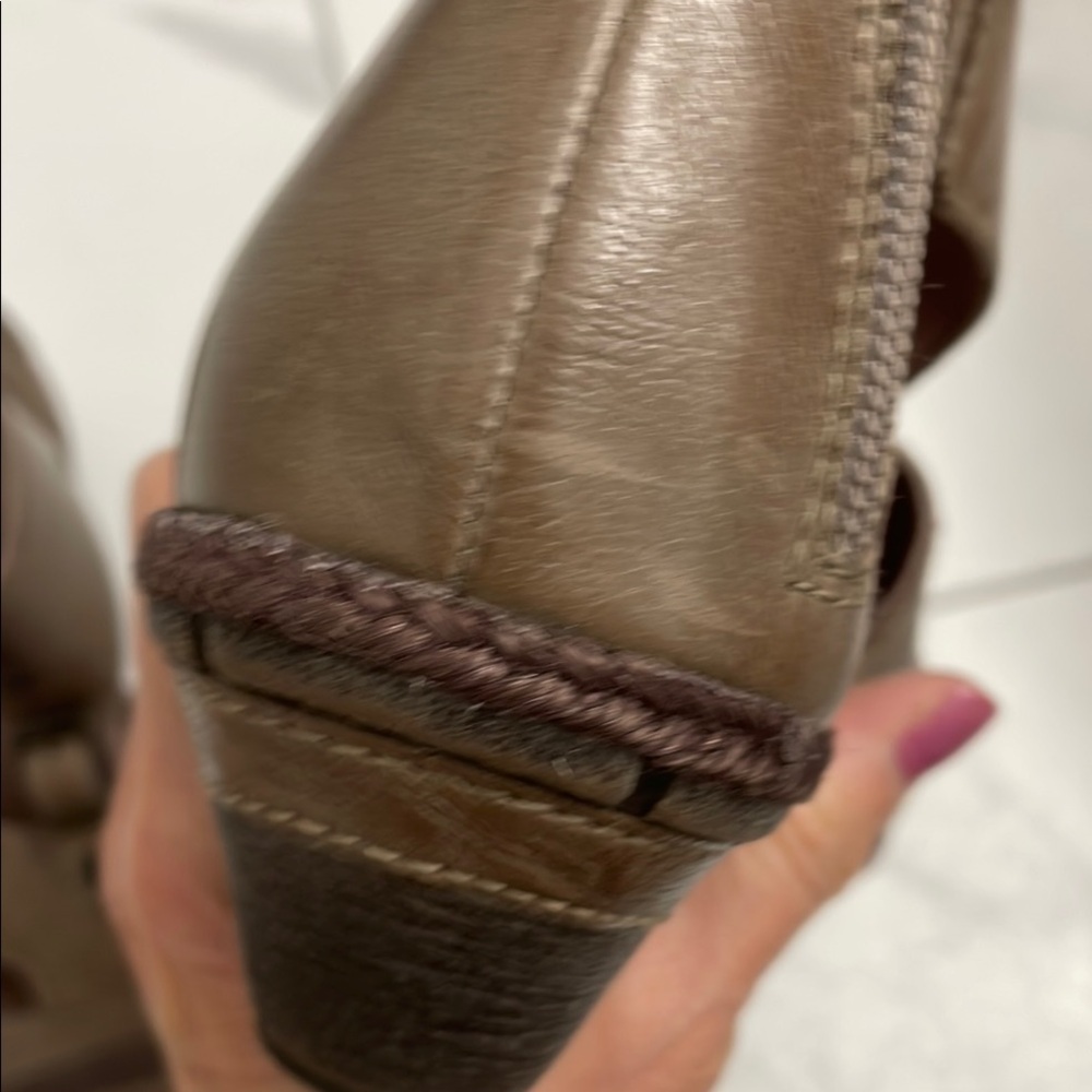 Bussola Brown/Dark Tan Leather Comfort Sandles Minimalist Design Size 40 - Picture 12 of 15